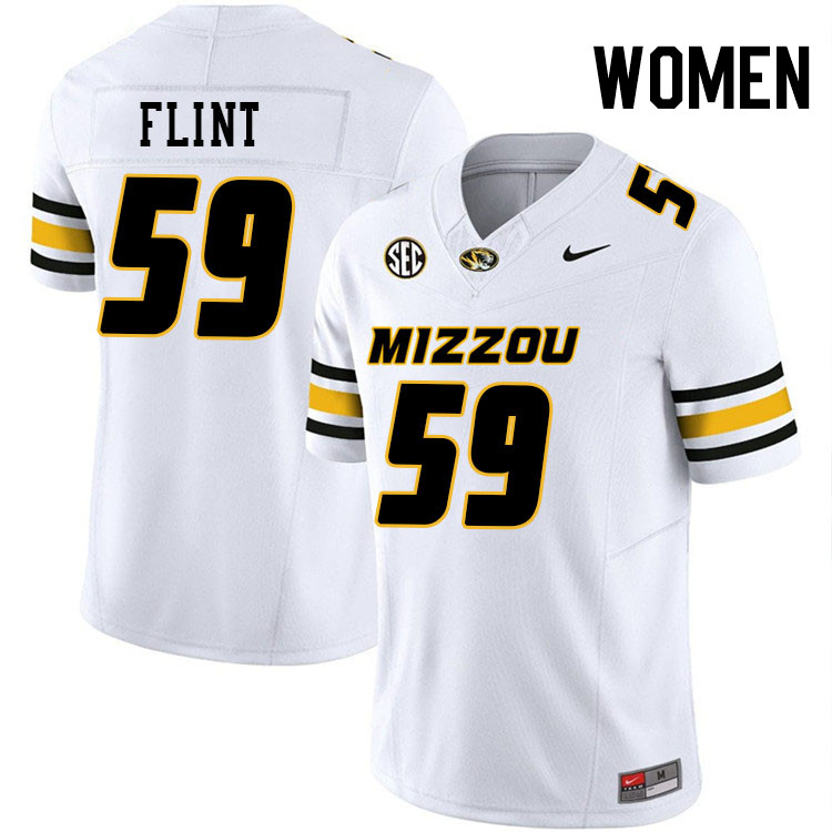 Women #59 Trey Flint Missouri Tigers College Football Jerseys Stitched-White